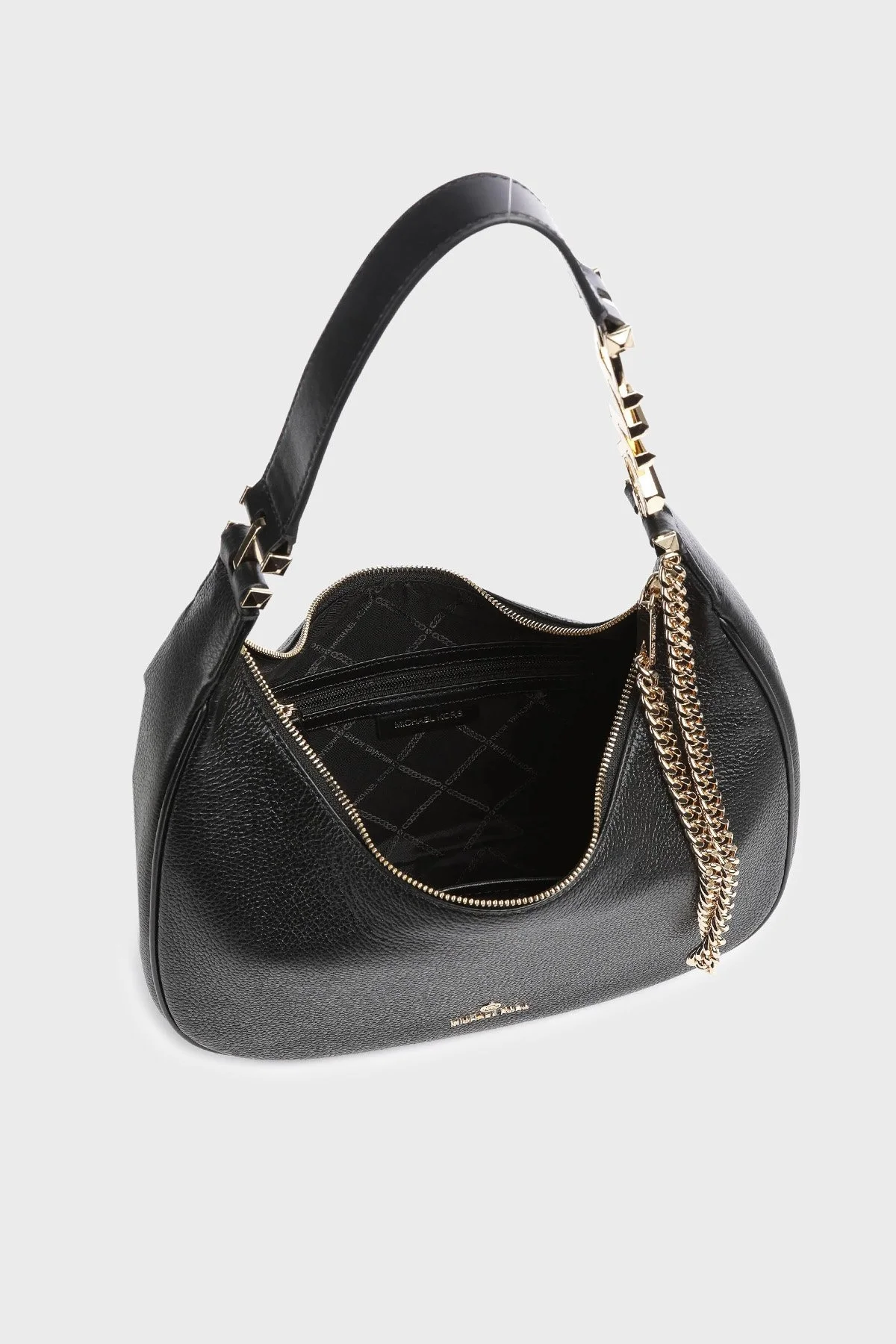 Michael Kors Piper Fermuarlı Zincir Detaylı Hakiki Deri Omuz 30S3GP1H3L001 Bayan Çanta 30S3GP1H3L 001 SİYAH - 3