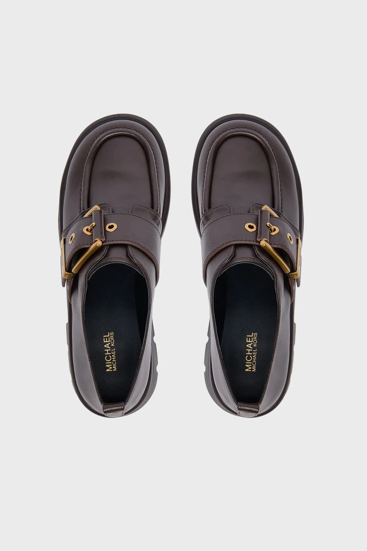 Michael Kors Tokalı Deri Kalın Tabanlı Loafer Ayakabbı 40F4COFP1L251 Kadın Ayakkabı 40F4COFP1L 251 KAHVE - 3