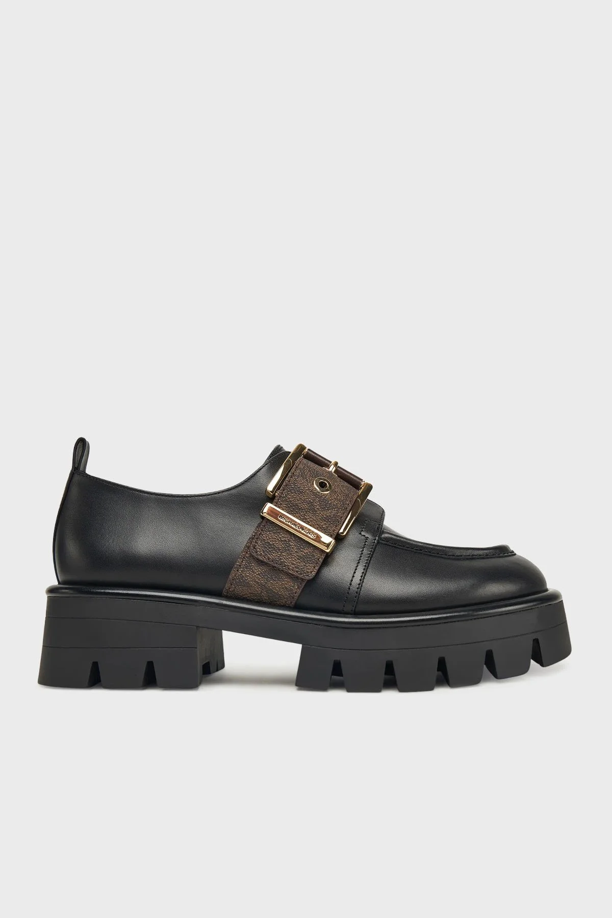 Michael Kors Tokalı Deri Kalın Tabanlı Loafer Ayakabbı 40F5COFP2L292 Bayan Ayakkabı 40F5COFP2L 292 KAHVE - 1