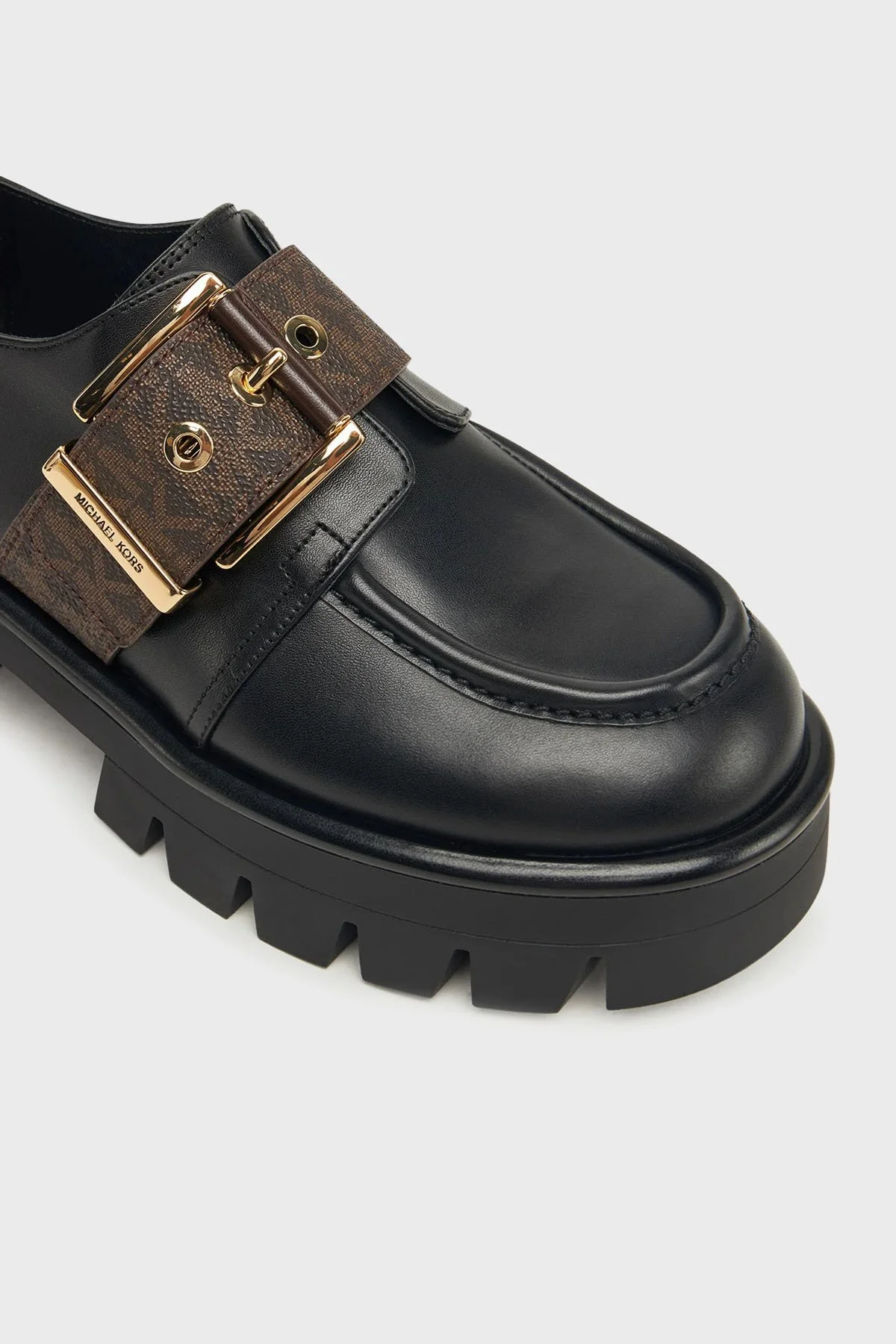 Michael Kors Tokalı Deri Kalın Tabanlı Loafer Ayakabbı 40F5COFP2L292 Kadın Ayakkabı 40F5COFP2L 292 KAHVE - 4