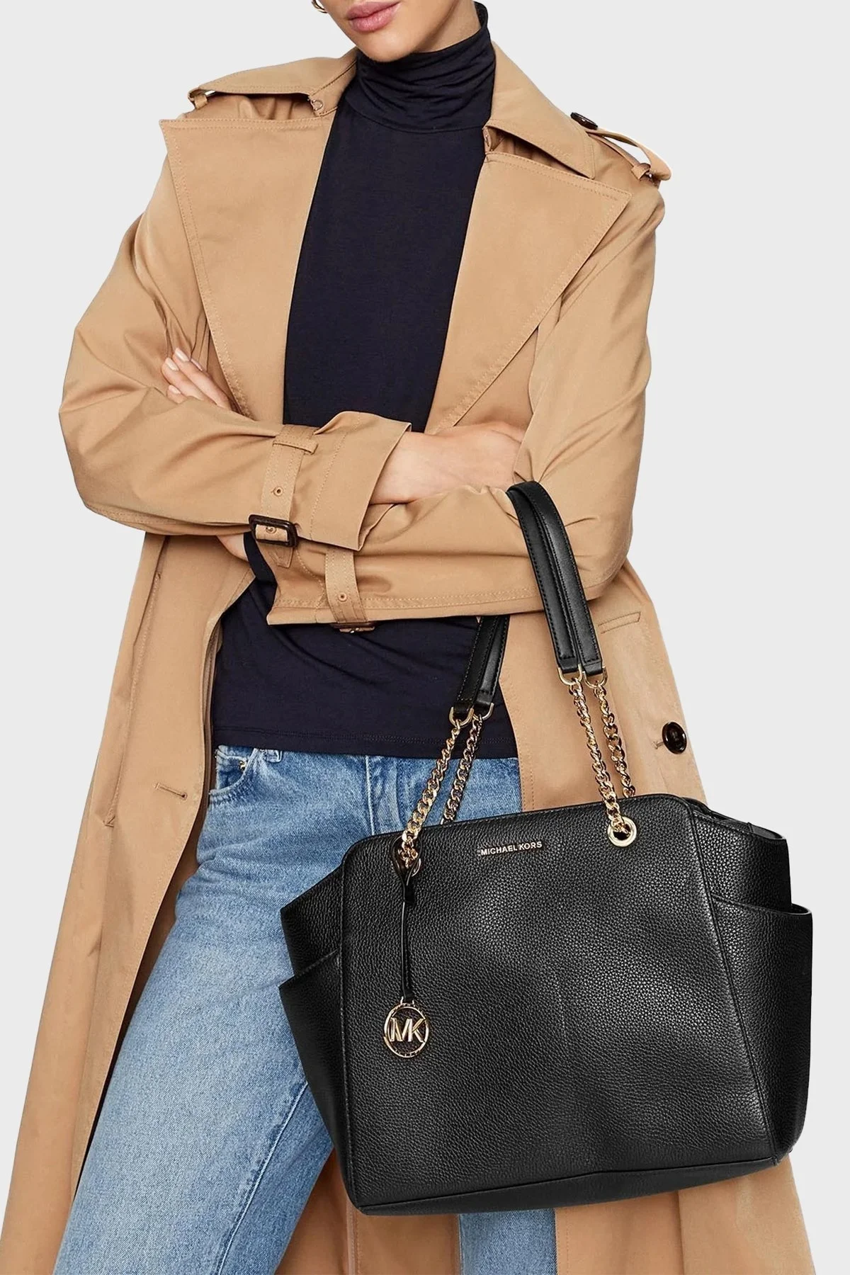 Michael Kors Zincir Askı Detaylı Deri 30F3G6JT6L001 Bayan Çanta 30F3G6JT6L 001 SİYAH - 2