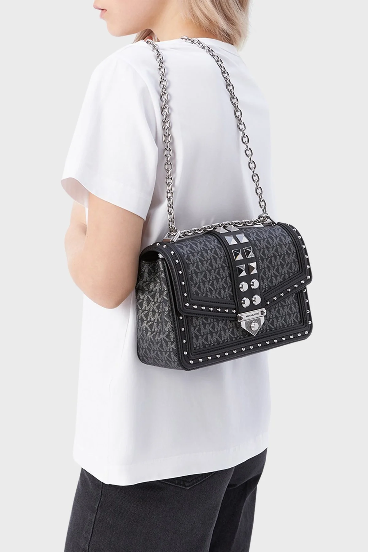 Michael Kors Zincir Askılı Deri 30F2S1SL7V023 Bayan Çanta 30F2S1SL7V 023 SİYAH - 2