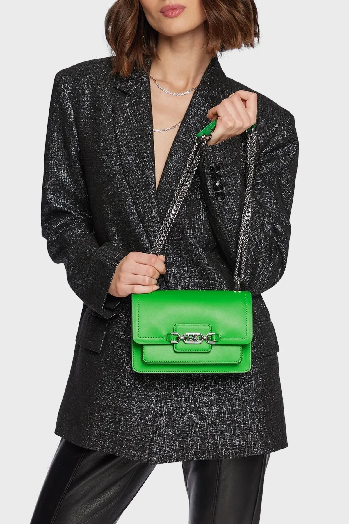 Michael Kors Zincir Askılı Hakiki Deri Bayan Çanta 32S2S7HC0L 322 YEŞİL - 2