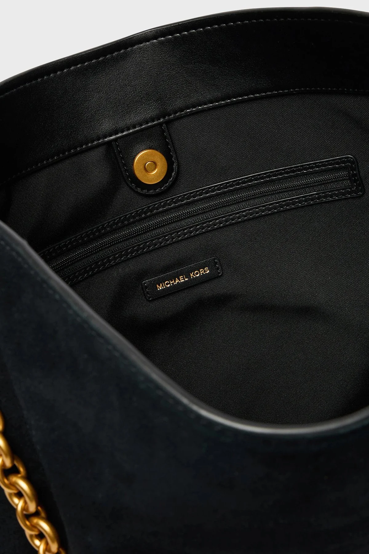 Michael Kors Zincir Detaylı Ayarlanabilir Askılı Süet 30T6AUEM8S001 Kadın Çanta 30T6AUEM8S 001 Siyah - 6