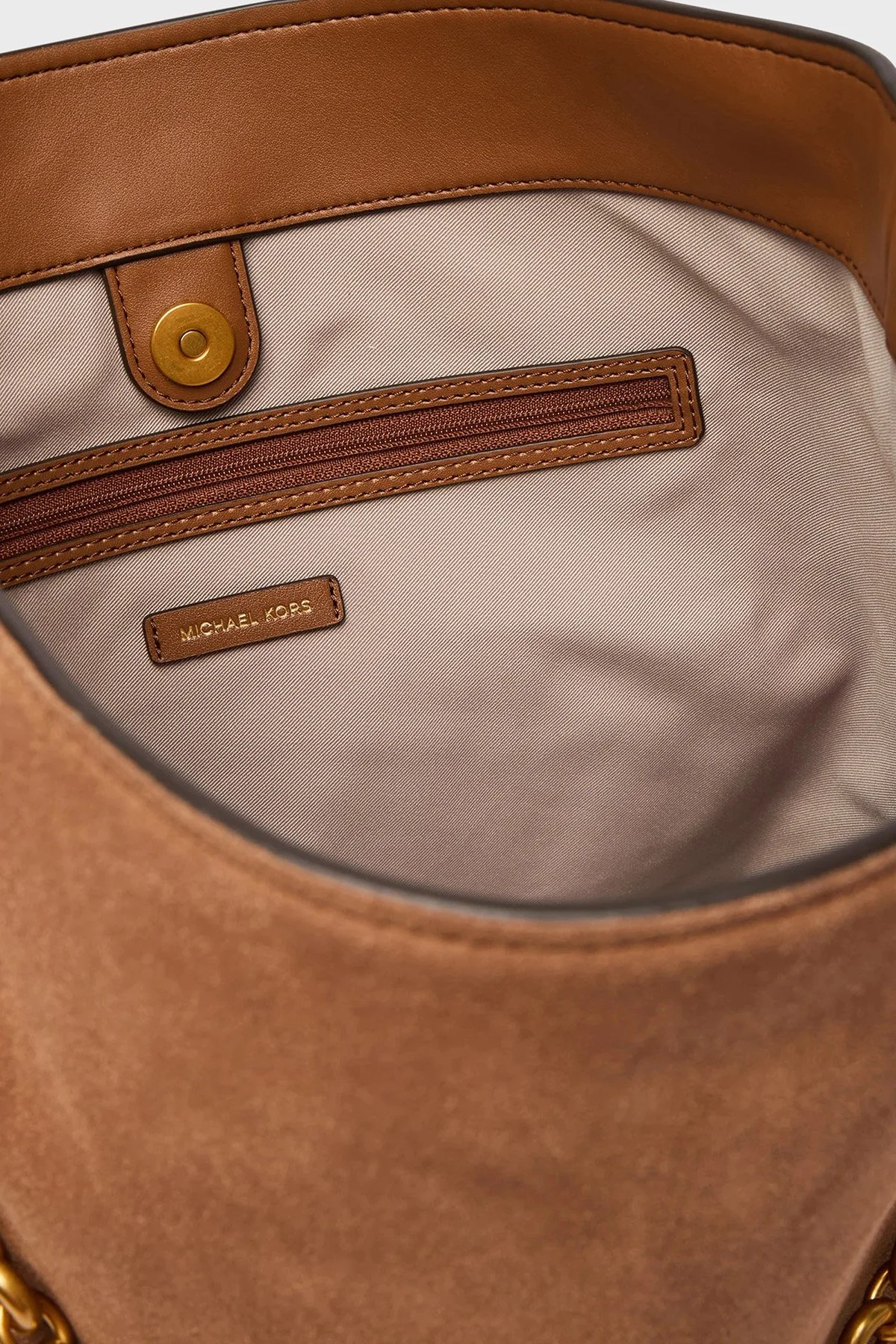 Michael Kors Zincir Detaylı Ayarlanabilir Askılı Süet 30T6AUEM8S230 Kadın Çanta 30T6AUEM8S 230 Taba - 6