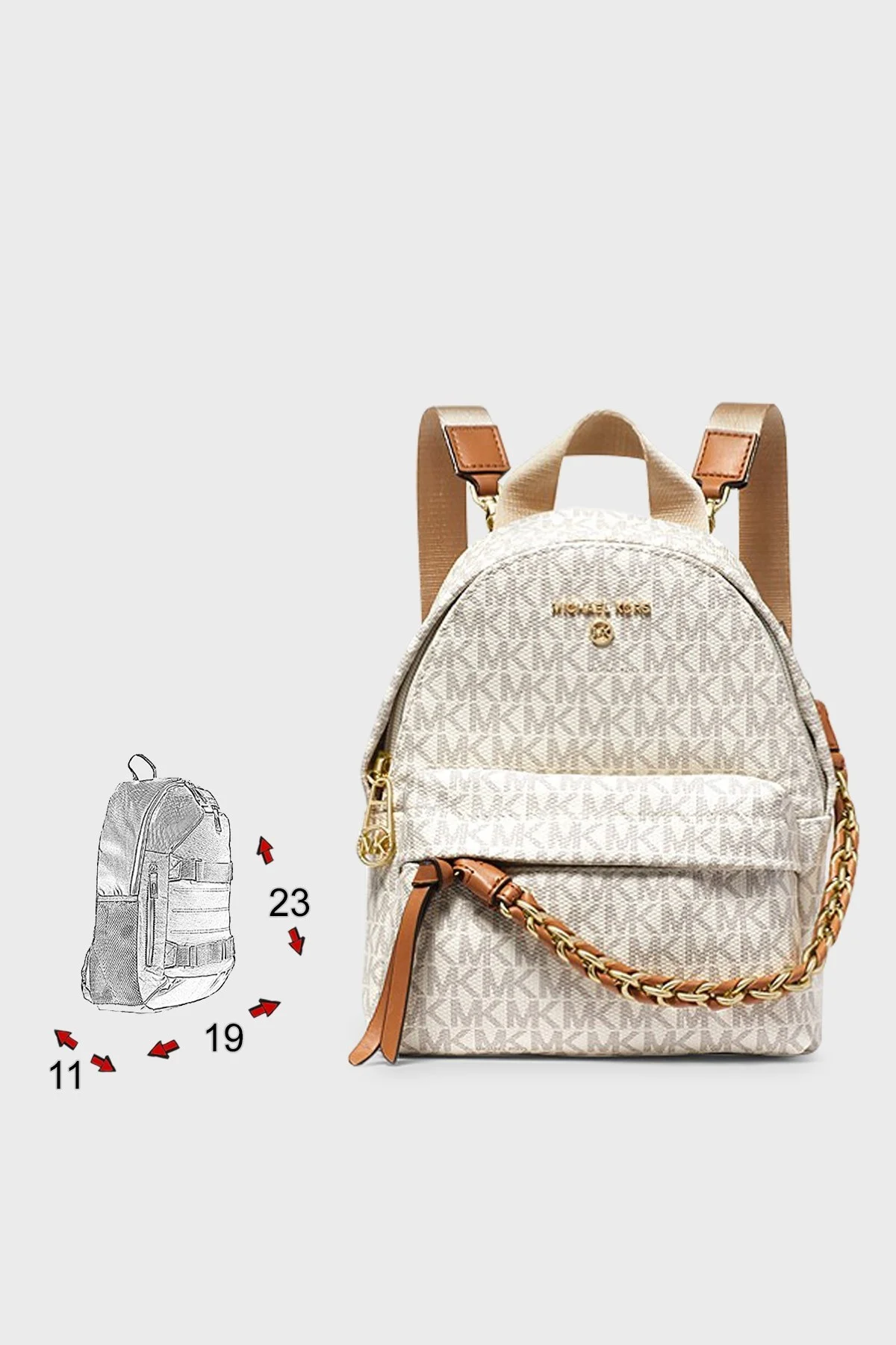 Michael Kors Zincir Detaylı Askılı Slater 30T0G04B0B149 Bayan Çanta 30T0G04B0B 149 VANİLYA - 5