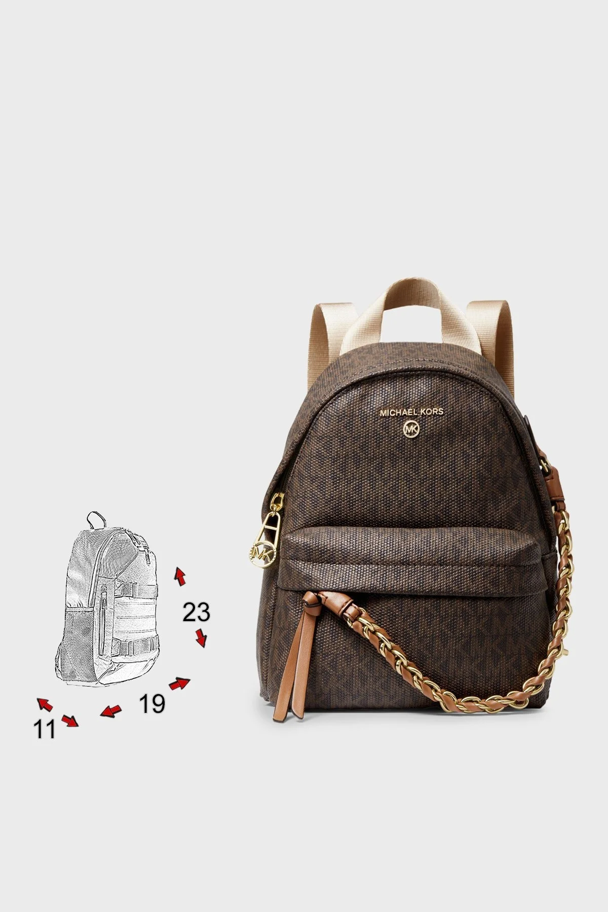 Michael Kors Zincir Detaylı Slater 30T0G04B0B252 Bayan Çanta 30T0G04B0B 252 KAHVE - 5