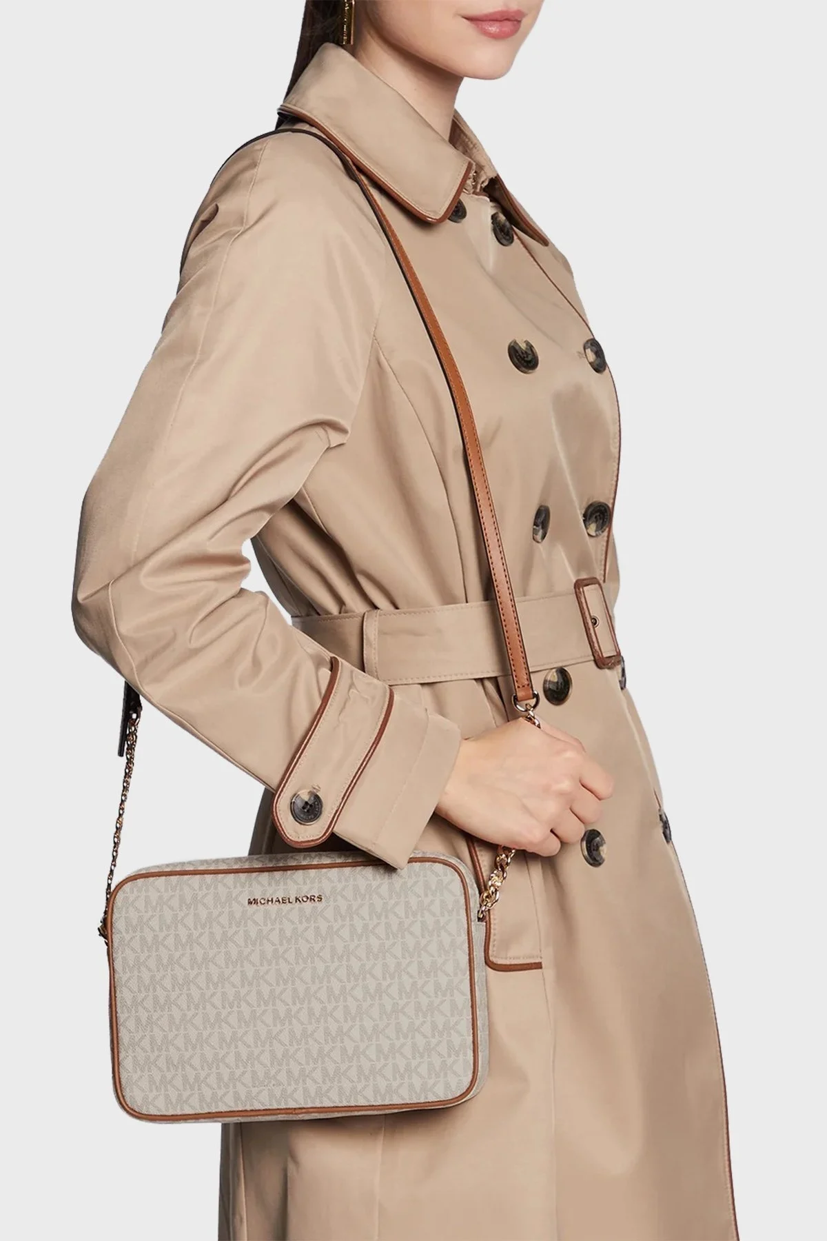 Michael Kors Zincirli Ayarlanabilir Askılı 32F1GJ6C7B Bayan Çanta 32F1GJ6C7B 150 EKRU - 8