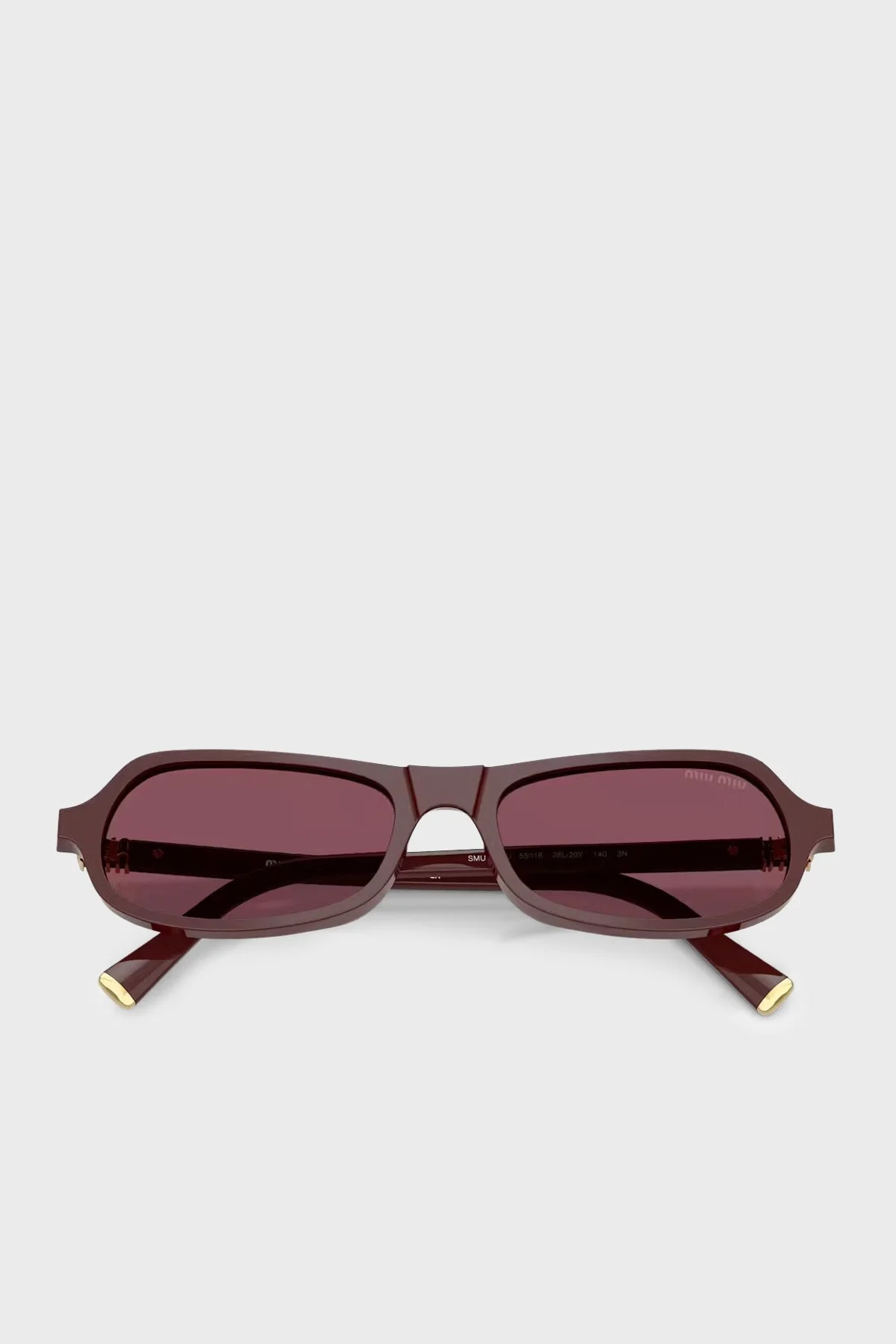 Mıu Mıu Asimetrik Güneş Kadın Gözlük 0MUB10S U26L20Y 55 VİŞNE - 5