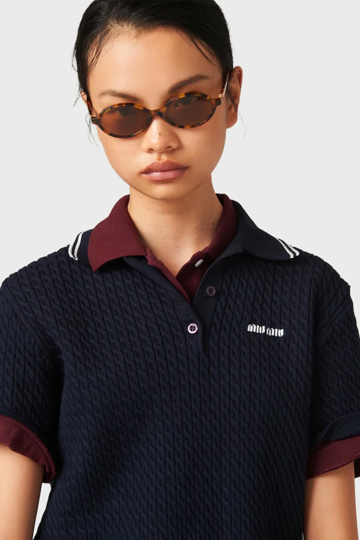Miu Miu Logo Detaylı Güneş Kadın Gözlük 0MU 04ZS 19P2Z1 50 Kaplumbağa kabuğu - 3