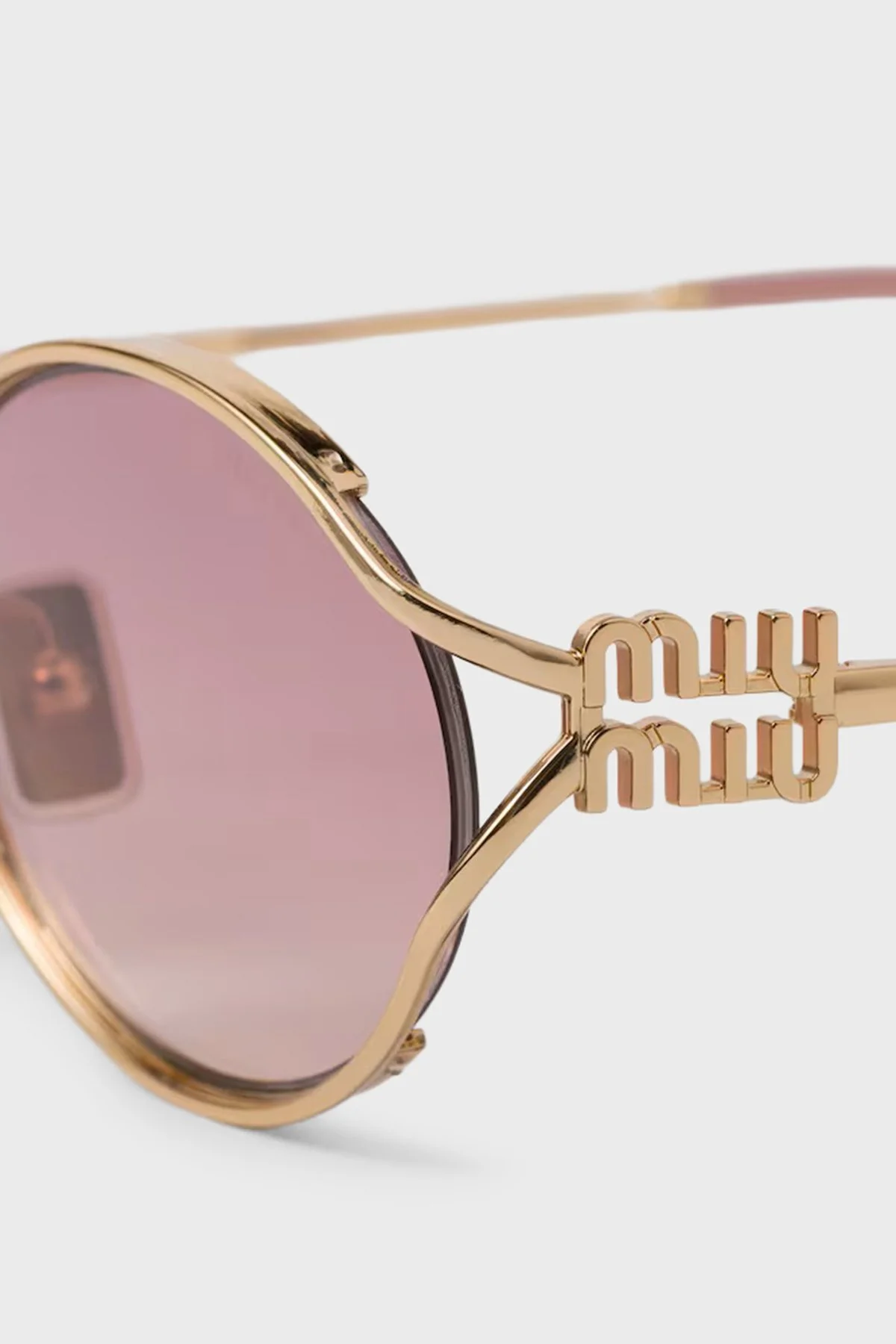 Miu Miu Logo Detaylı Güneş Bayan Gözlük 0MU 52YS 5AK06S 54 Altın - 7