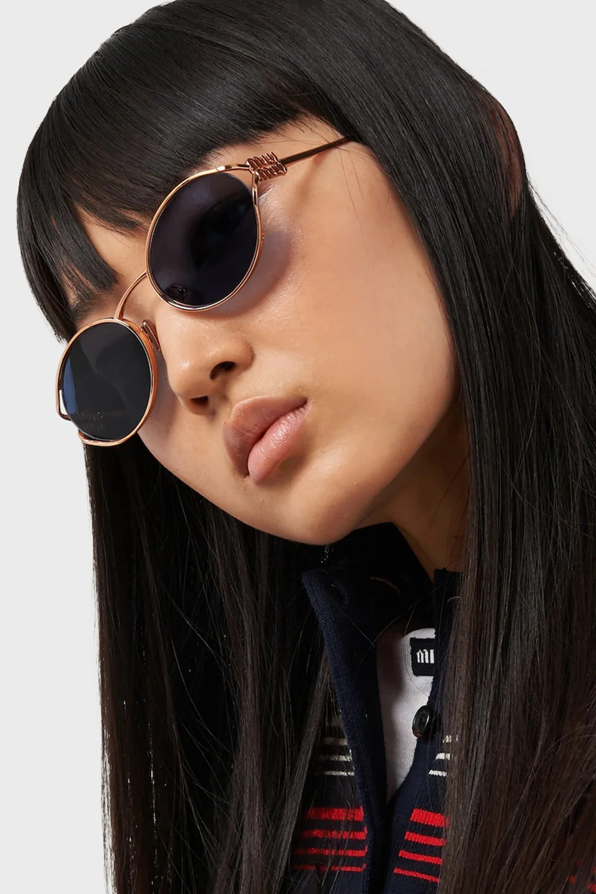 Miu Miu Logo Detaylı Güneş Bayan Gözlük 0MU 52YS ZVF1V1 54 Altın - 2