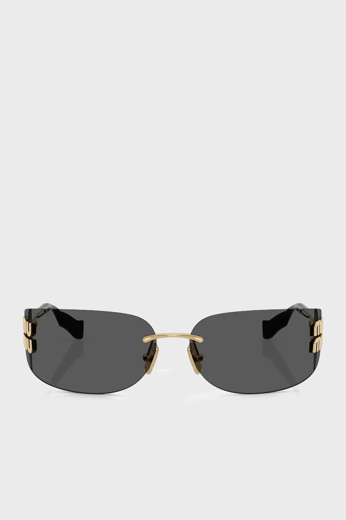 Miu Miu Logo Detaylı Güneş Bayan Gözlük 0MU A51S 5AK5S0 75 Altın - 3