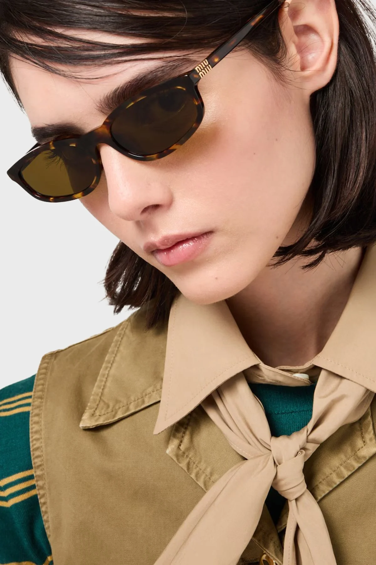 Miu Miu Logolu Güneş Bayan Gözlük 0MU A06S 14L09Z 54 Kahve - 2