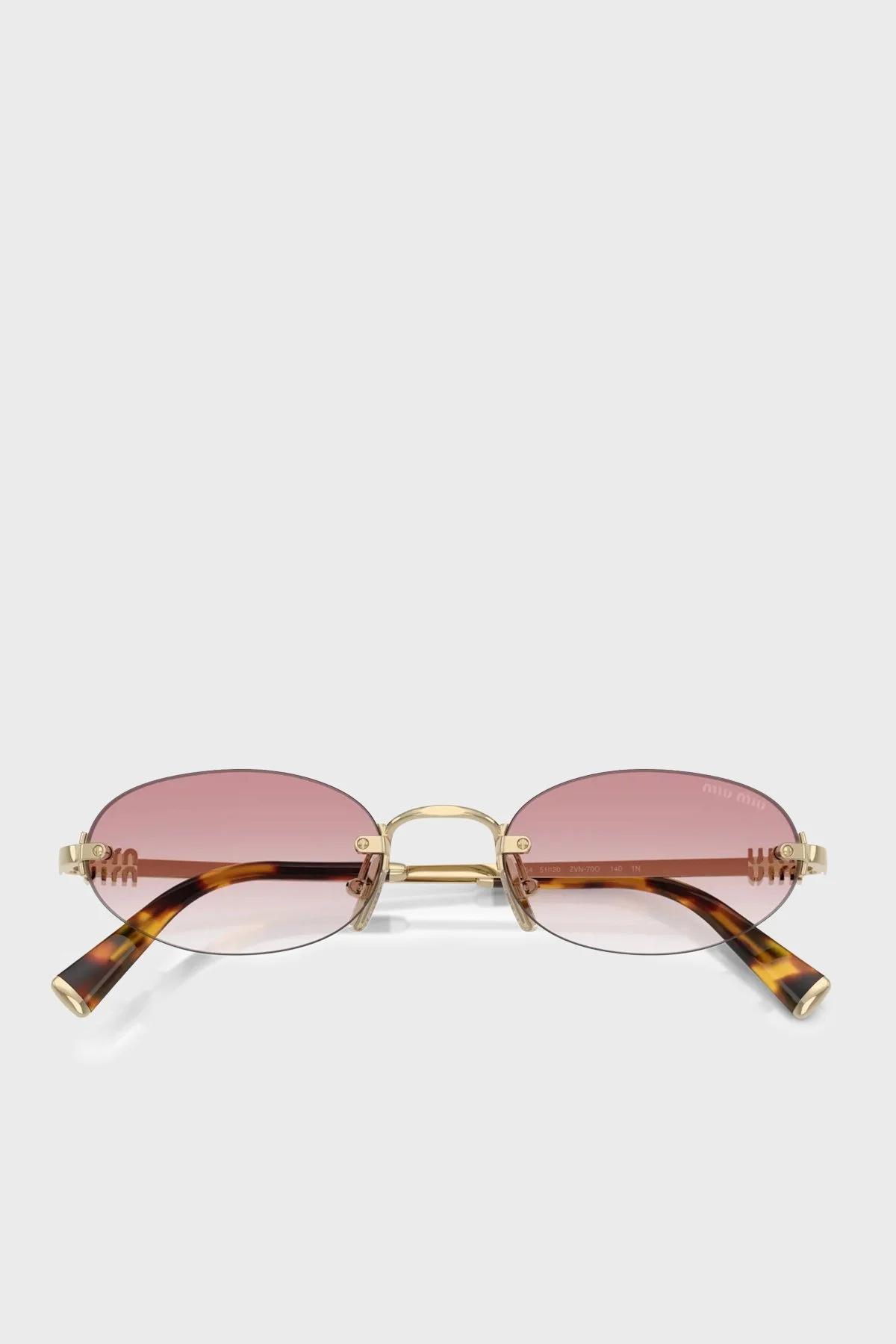 Miu Miu Logolu Güneş Bayan Gözlük 0MUA54S ZVN70O 51 Altın - 6