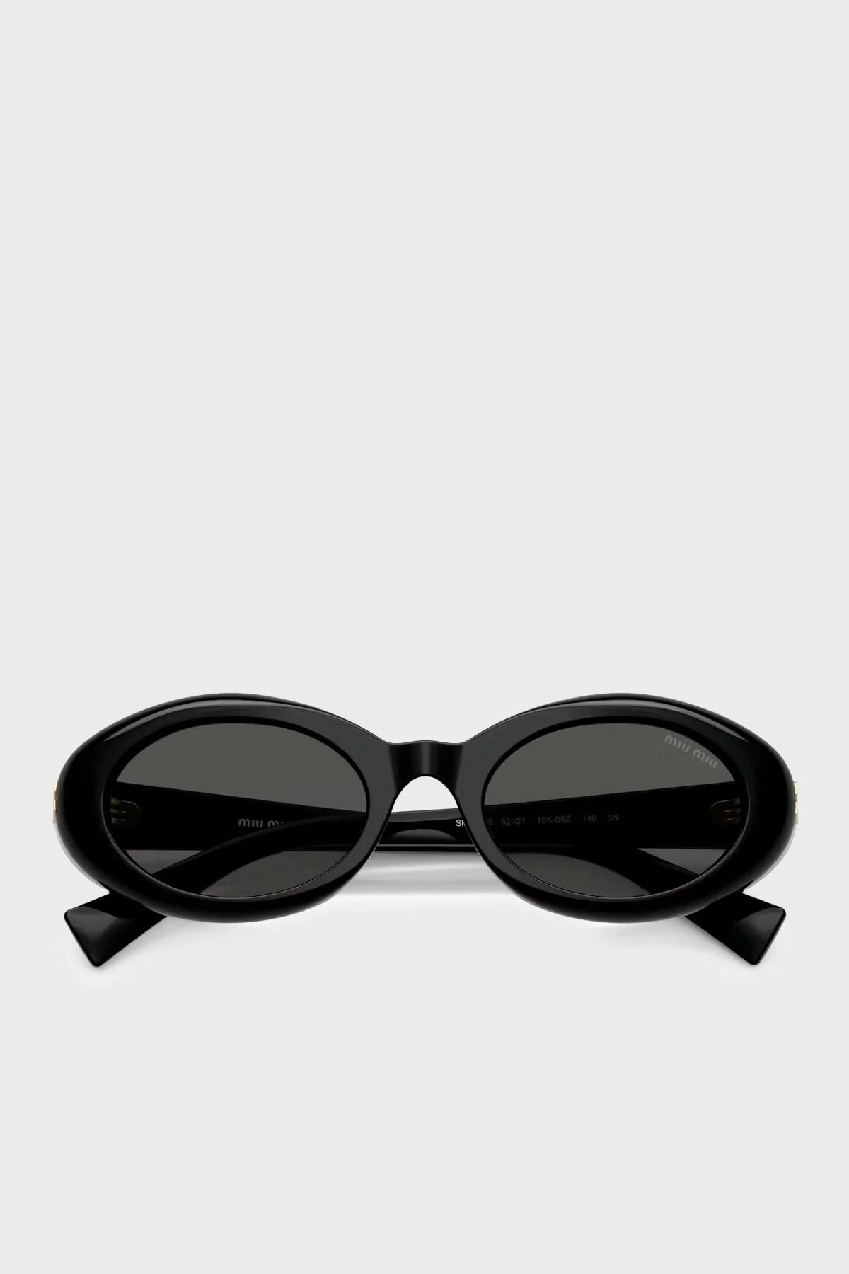 Mıu Mıu Oval Güneş Kadın Gözlük 0MUB09S 16K08Z 52 SİYAH - 5