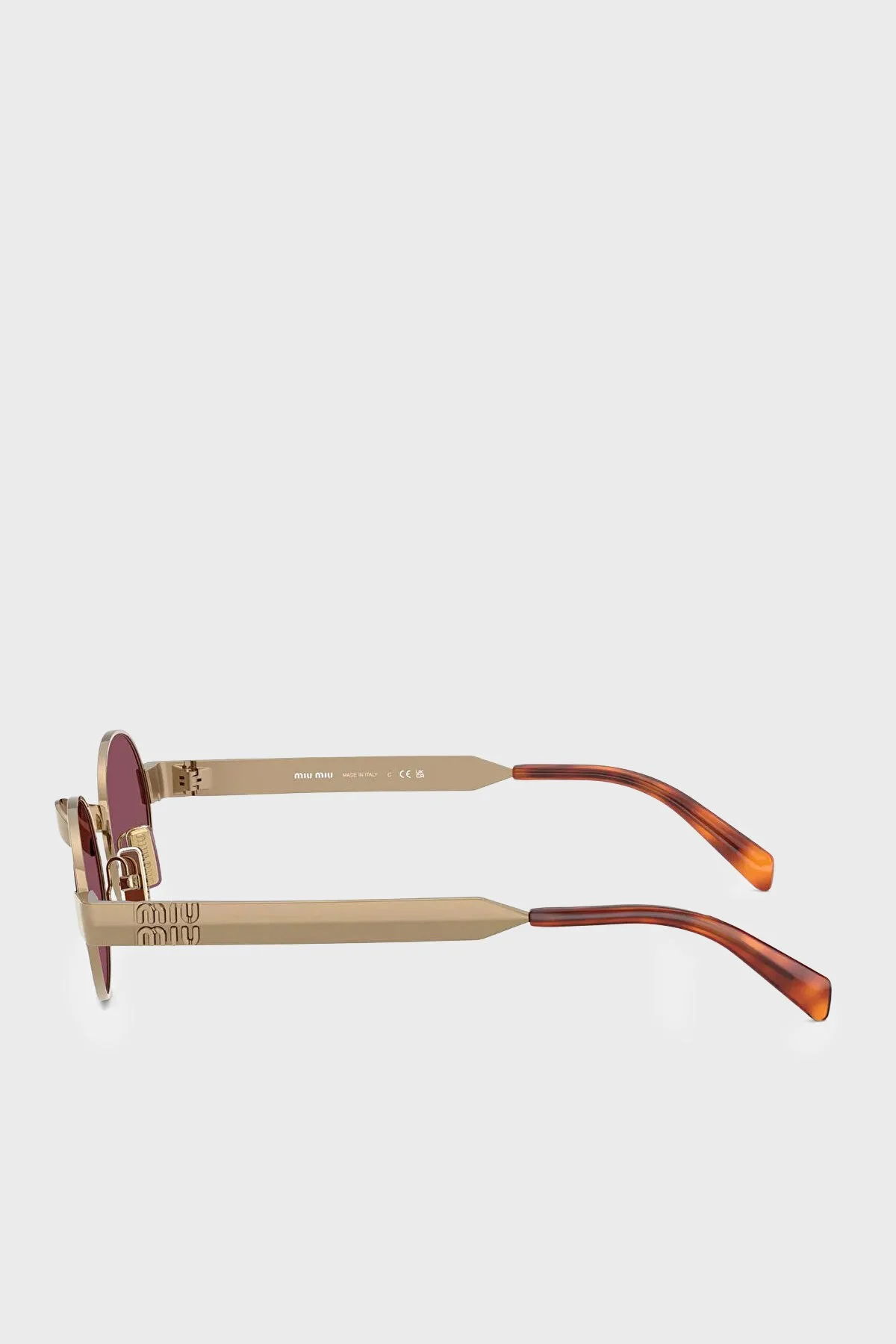 Mıu Mıu Oval Güneş Kadın Gözlük 0MUB51S 7OE30Y 47 Altın - 2
