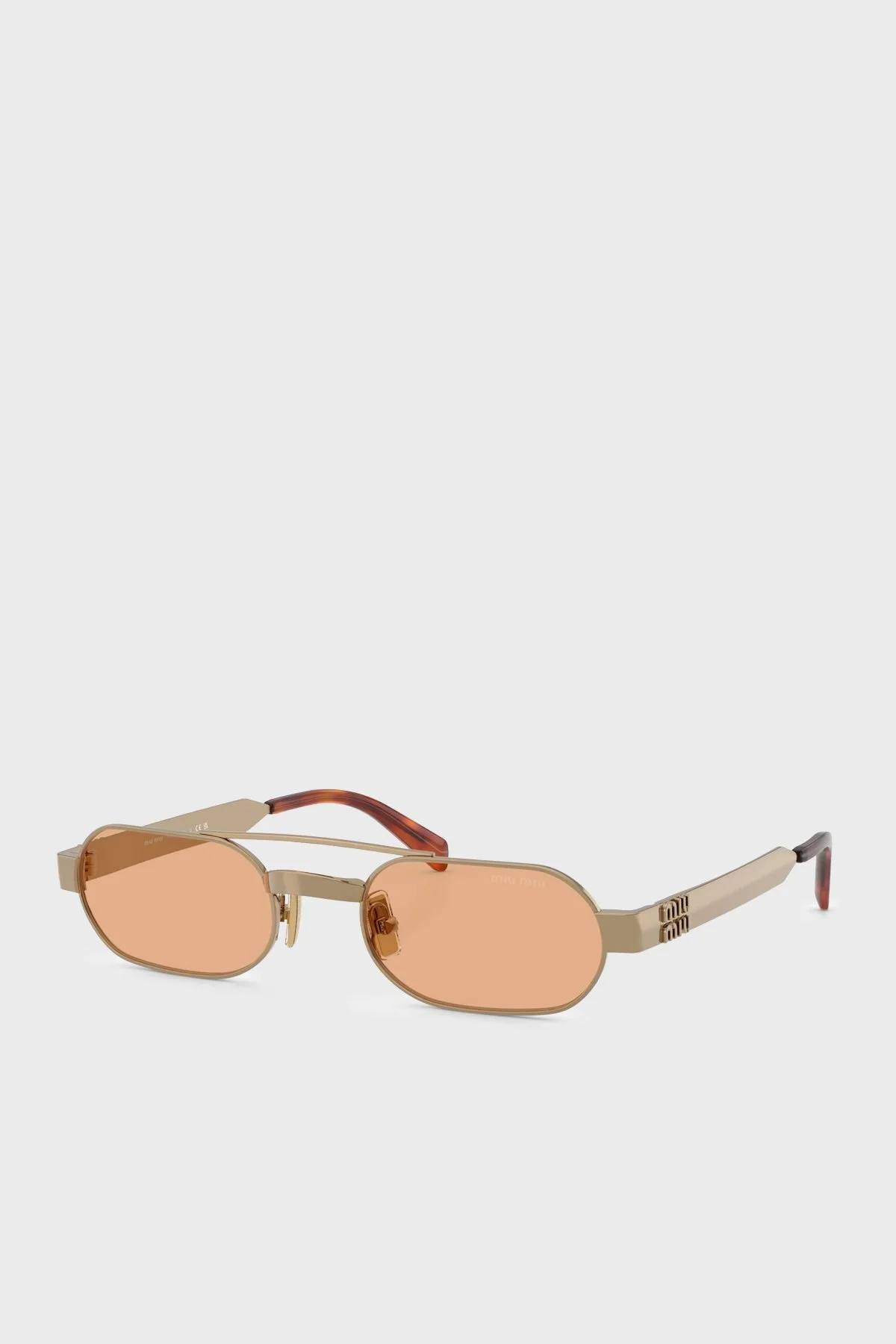 Mıu Mıu Oval Güneş Kadın Gözlük 0MUB52S 7OE90X 52 Altın - 1