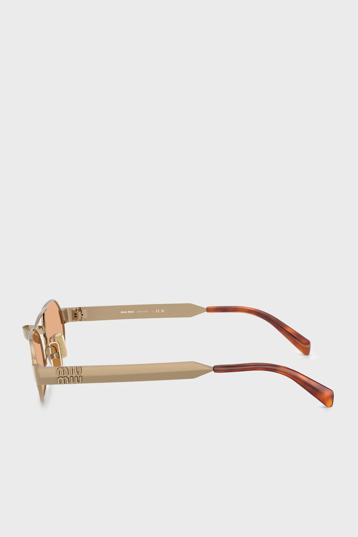 Mıu Mıu Oval Güneş Kadın Gözlük 0MUB52S 7OE90X 52 Altın - 2