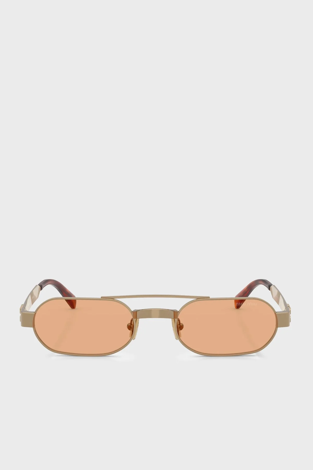 Mıu Mıu Oval Güneş Kadın Gözlük 0MUB52S 7OE90X 52 Altın - 3