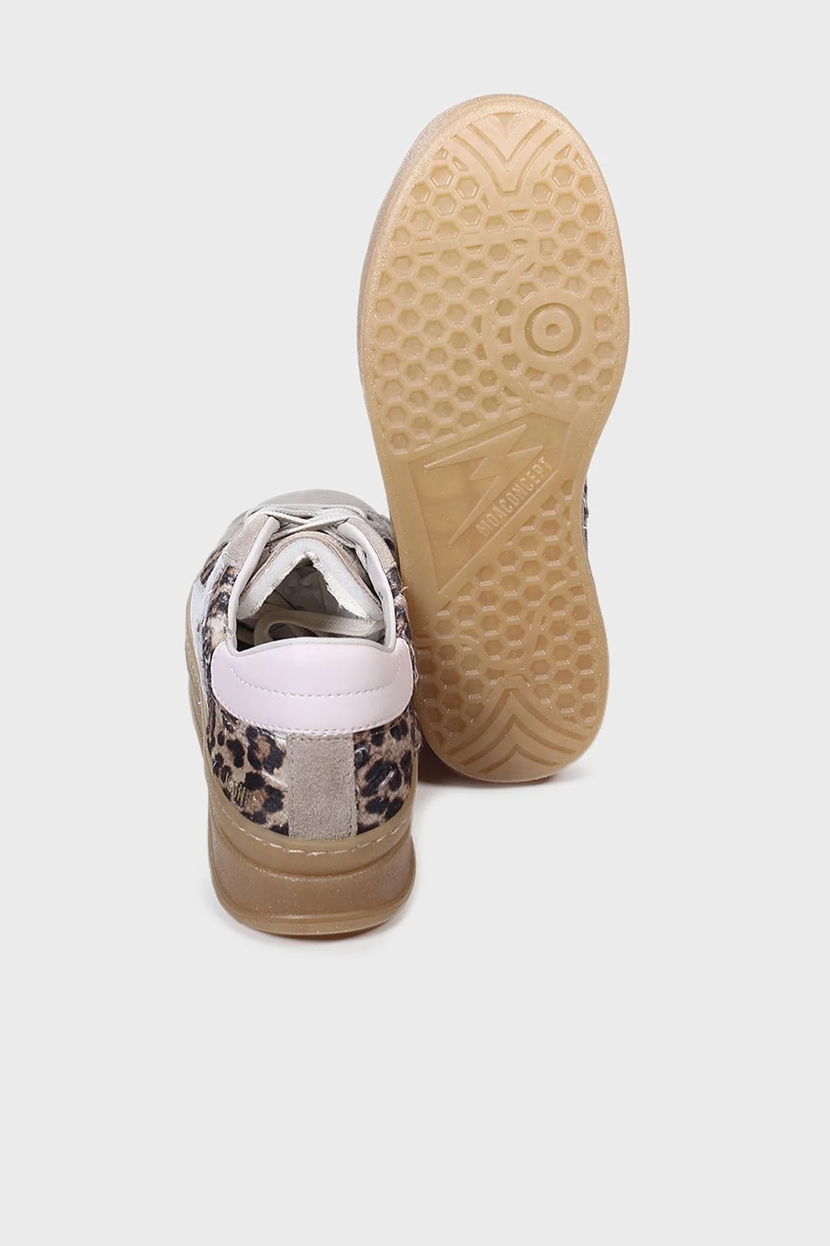 Moaconcept Deri Logolu Leopar ve Süet Detaylı Kalın Taban Sneaker Bayan Ayakkabı ID010 LEOPAR - 14