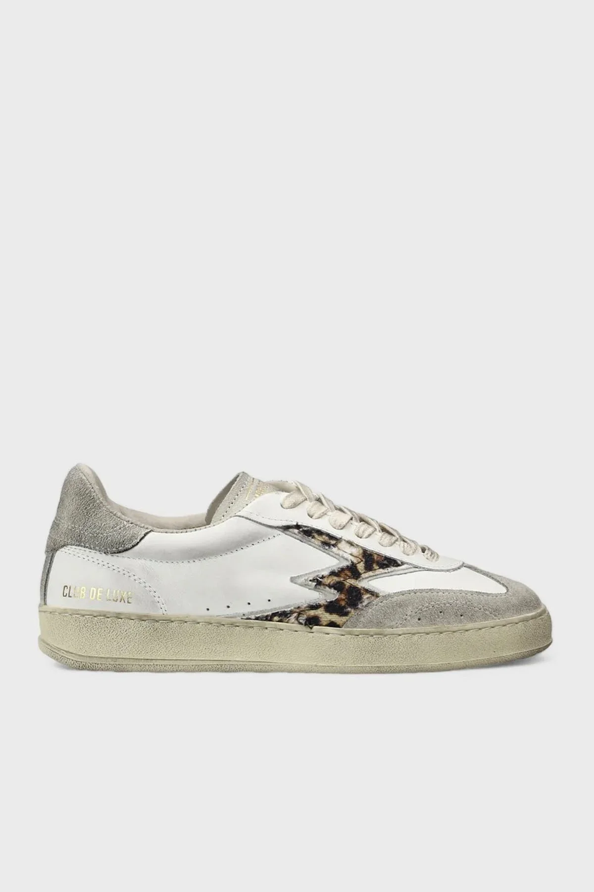 Moaconcept Deri Logolu Leopar ve Süet Detaylı Sneaker Kadın Ayakkabı CL001 BEYAZ - 1