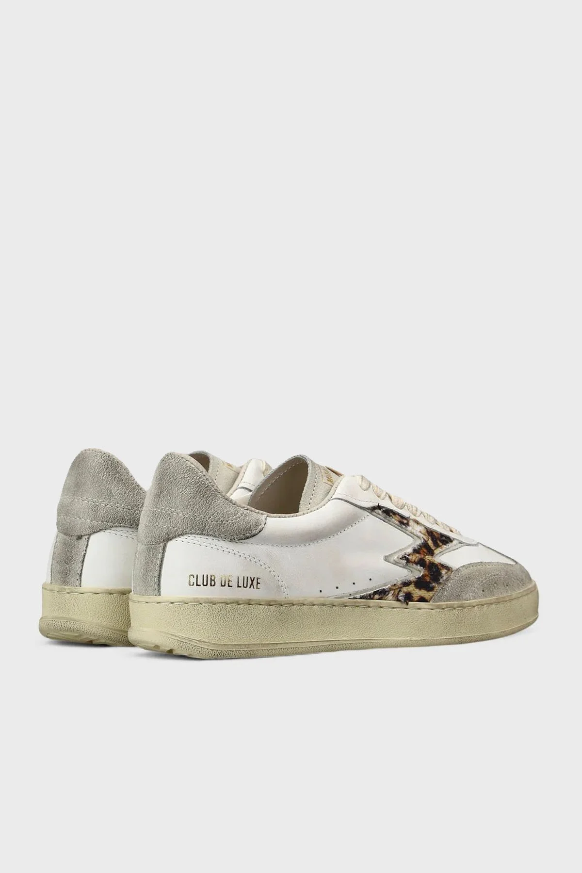 Moaconcept Deri Logolu Leopar ve Süet Detaylı Sneaker Kadın Ayakkabı CL001 BEYAZ - 3