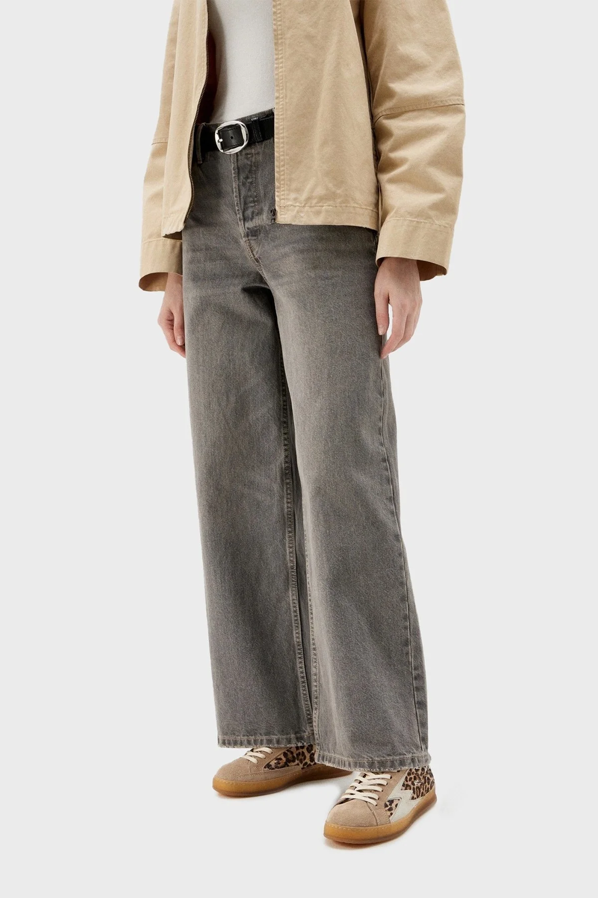 Moaconcept Deri Logolu Leopar ve Süet Detaylı Sneaker Bayan Ayakkabı IC009 LEOPAR - 7