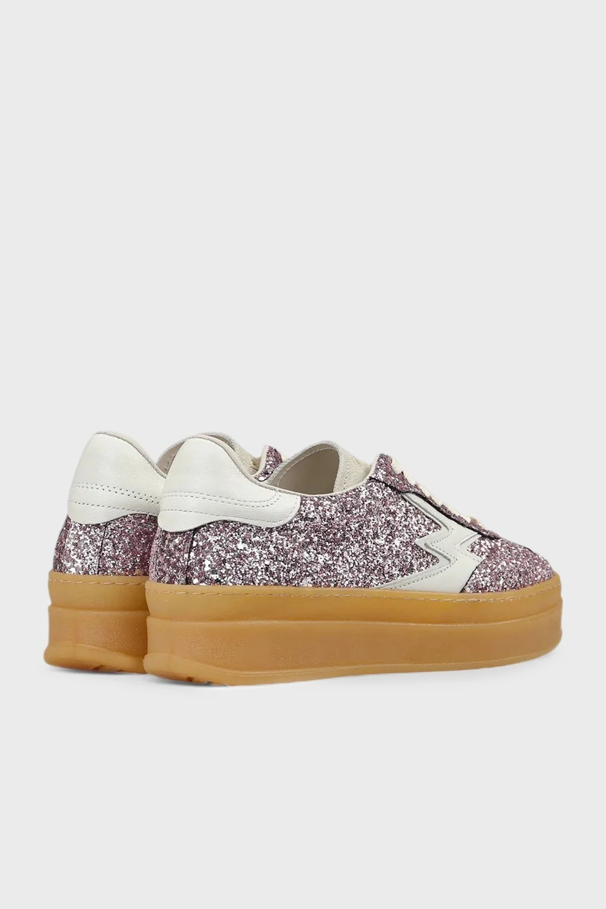 Moaconcept Deri Logolu Sim Detaylı Kalın Taban Sneaker Bayan Ayakkabı CD015 PUDRA - 6