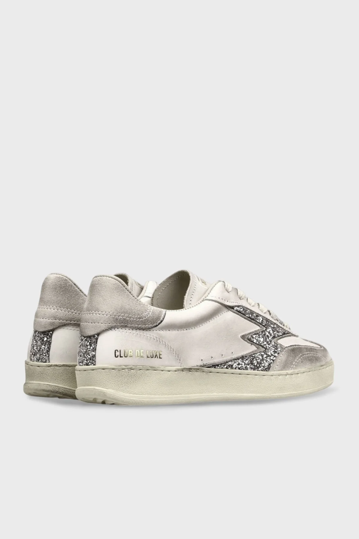 Moaconcept Deri Logolu Sim ve Süet Detaylı Vintage Sneaker Bayan Ayakkabı MG630CO1 BEYAZ-GÜMÜŞ - 3