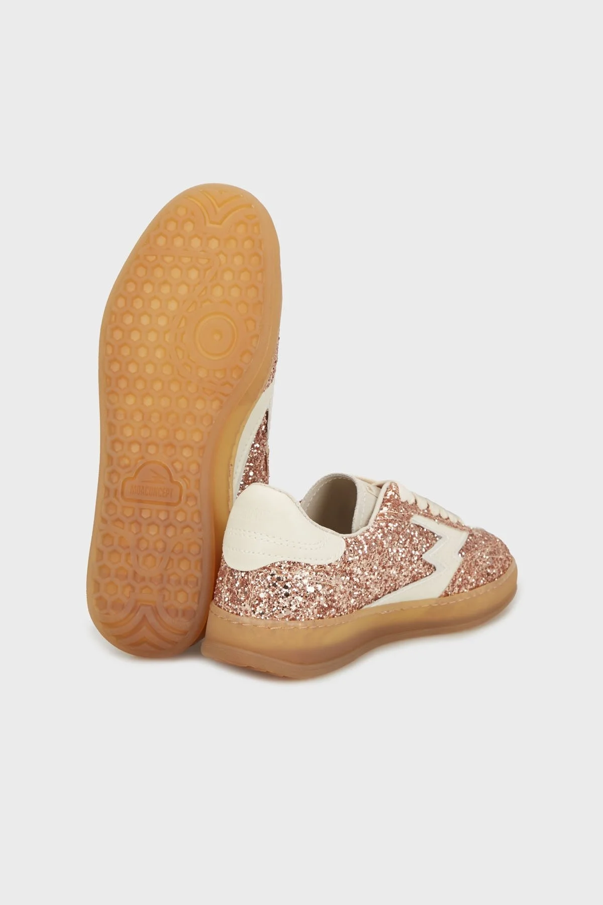 Moaconcept Deri Logolu Simli Sneaker Bayan Ayakkabı MG702CO BRONZ - 4