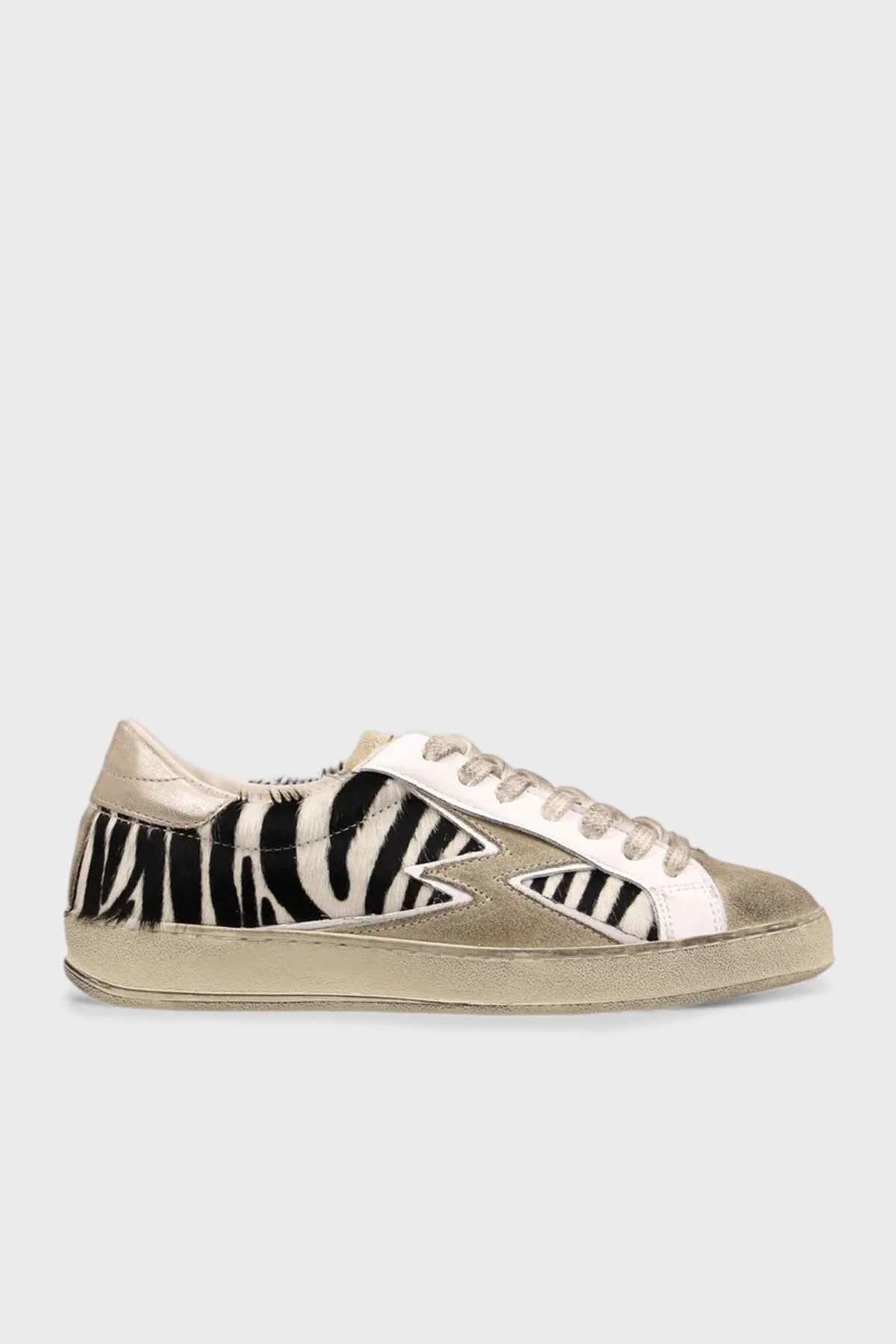 Moaconcept Zebra Desenli Deri Sneaker Bayan Ayakkabı IC136 SİYAH-BEYAZ - 1