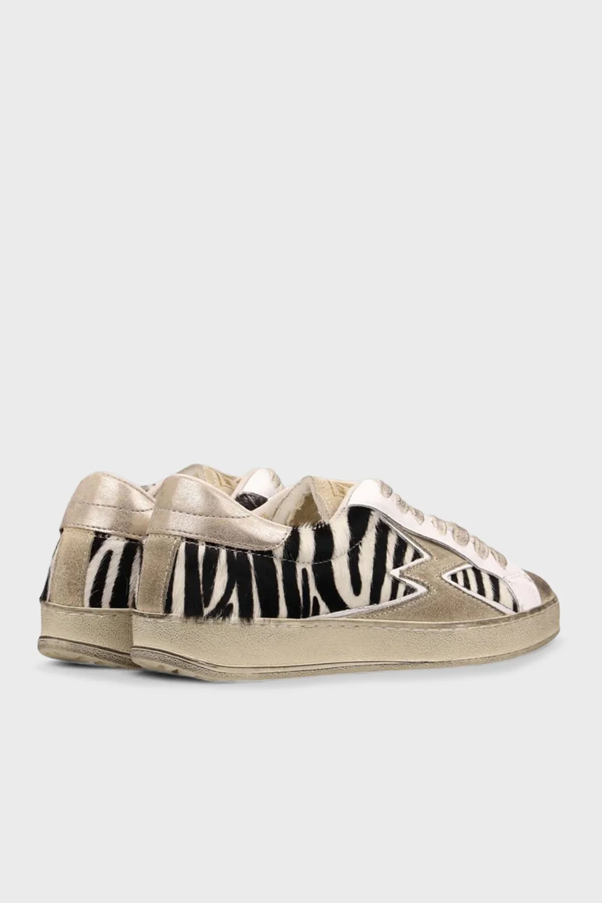 Moaconcept Zebra Desenli Deri Sneaker Bayan Ayakkabı IC136 SİYAH-BEYAZ - 3