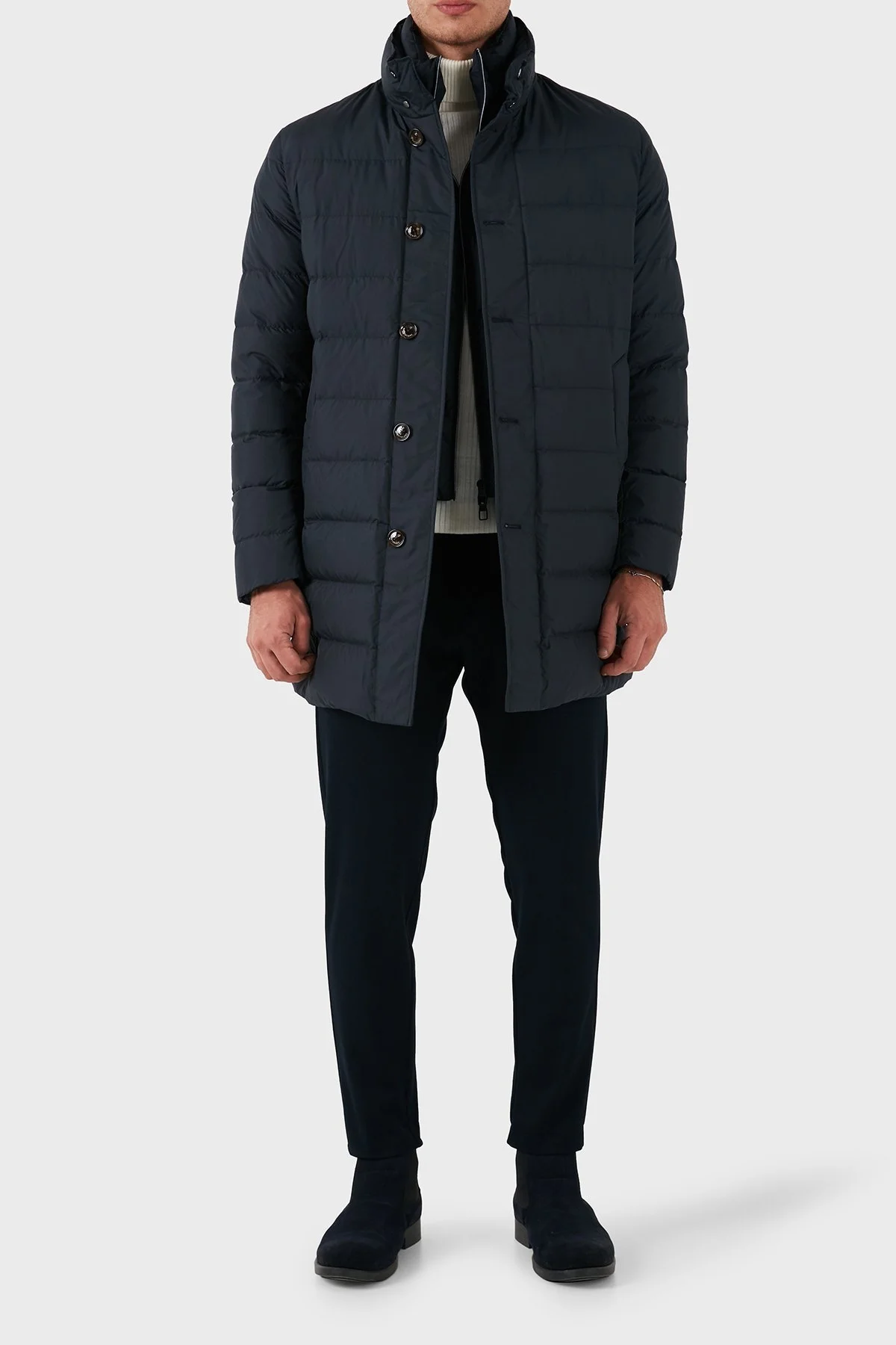 Montecore Logolu Regulat Fit Astarlı Dik Yaka Erkek Mont F07MUCX505 268 89 LACİVERT - 1