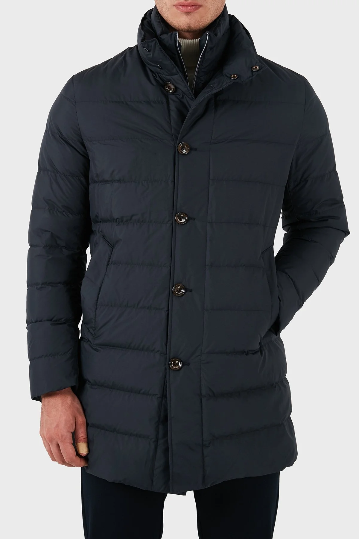 Montecore Logolu Regulat Fit Astarlı Dik Yaka Erkek Mont F07MUCX505 268 89 LACİVERT - 6