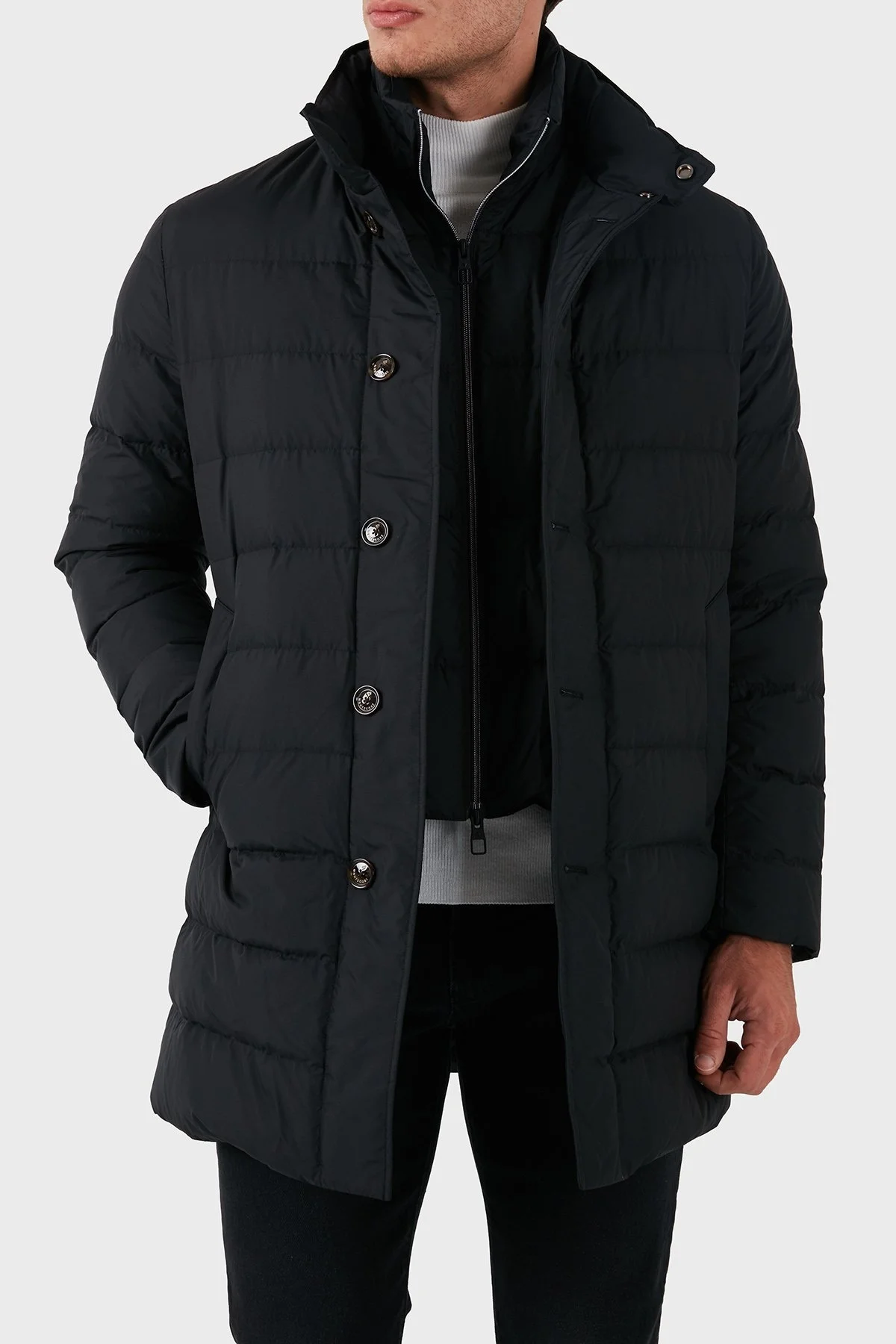 ecore Logolu Regulat Fit Astarlı Dik Yaka Erkek Mont F07MUCX505 268 99 SİYAH - 8