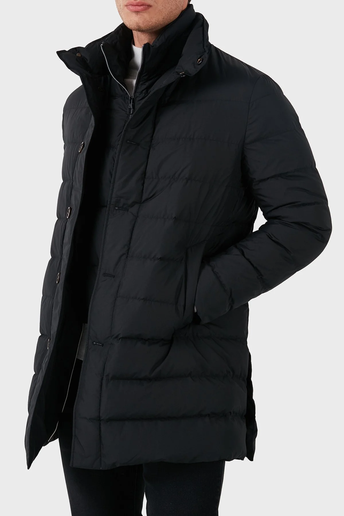 ecore Logolu Regulat Fit Astarlı Dik Yaka Erkek Mont F07MUCX505 268 99 SİYAH - 11