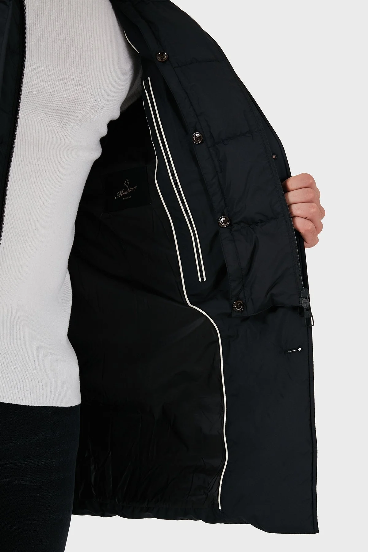 ecore Logolu Regulat Fit Astarlı Dik Yaka Erkek Mont F07MUCX505 268 99 SİYAH - 12