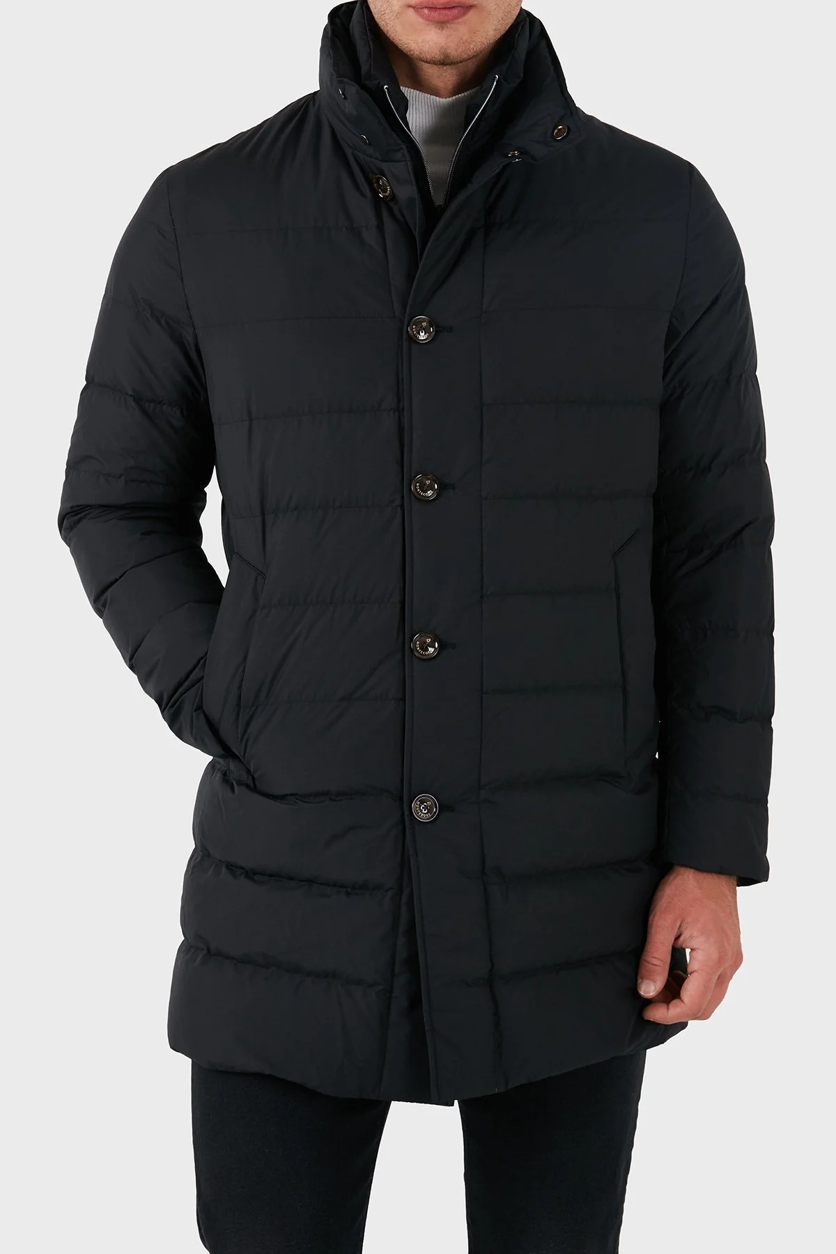 ecore Logolu Regulat Fit Astarlı Dik Yaka Erkek Mont F07MUCX505 268 99 SİYAH - 13