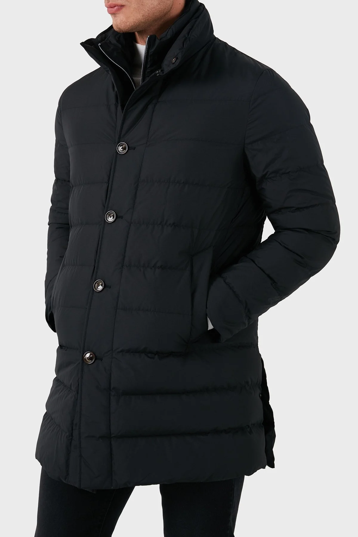 ecore Logolu Regulat Fit Astarlı Dik Yaka Erkek Mont F07MUCX505 268 99 SİYAH - 14