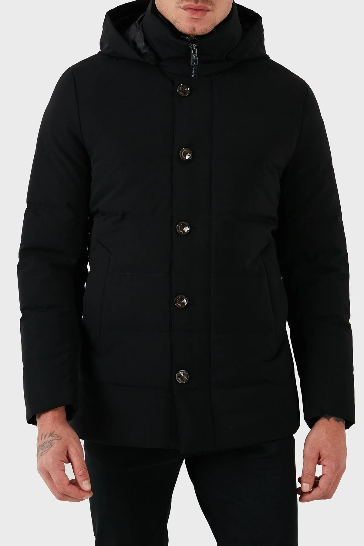 ecore Regular Fit Astarlı Çıkarılabilir Kapüşonlu Erkek Mont F07MUCX581 185 99 SİYAH - 9