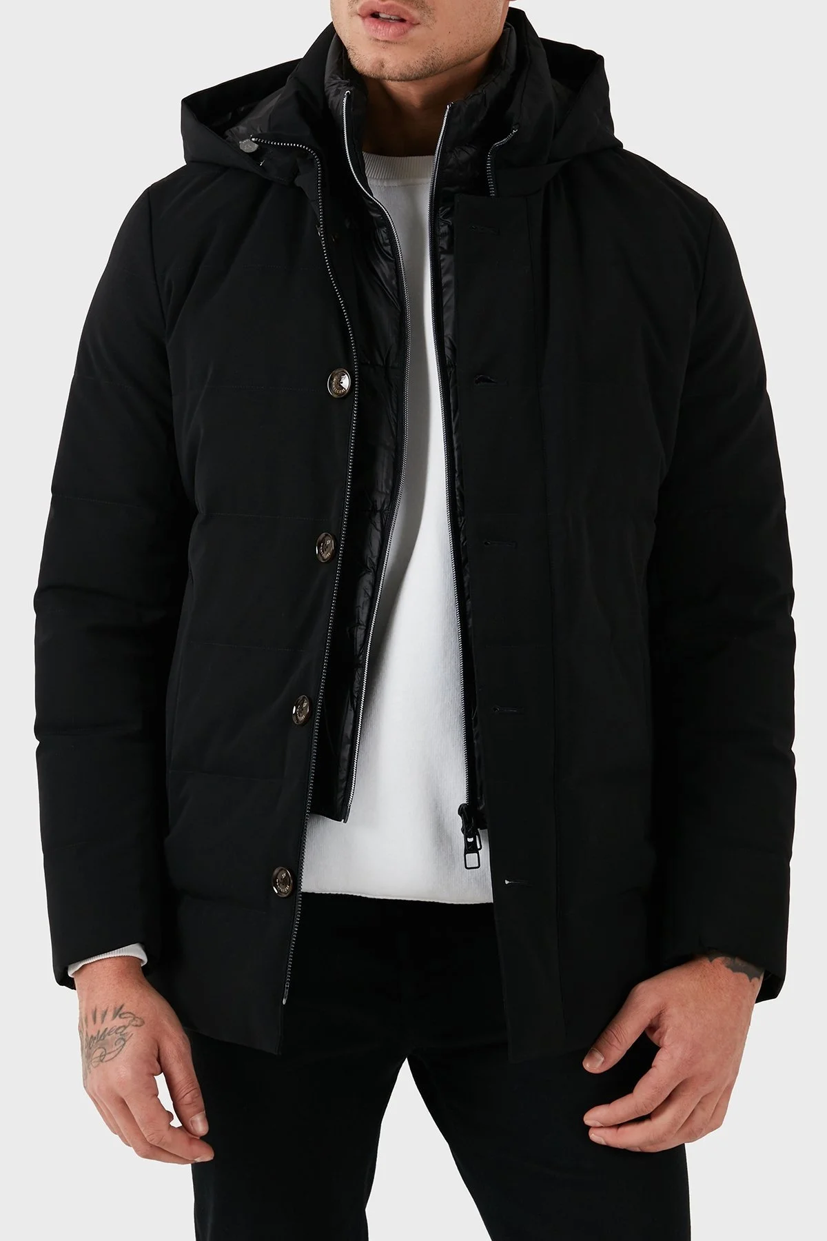 ecore Regular Fit Astarlı Çıkarılabilir Kapüşonlu Erkek Mont F07MUCX581 185 99 SİYAH - 12