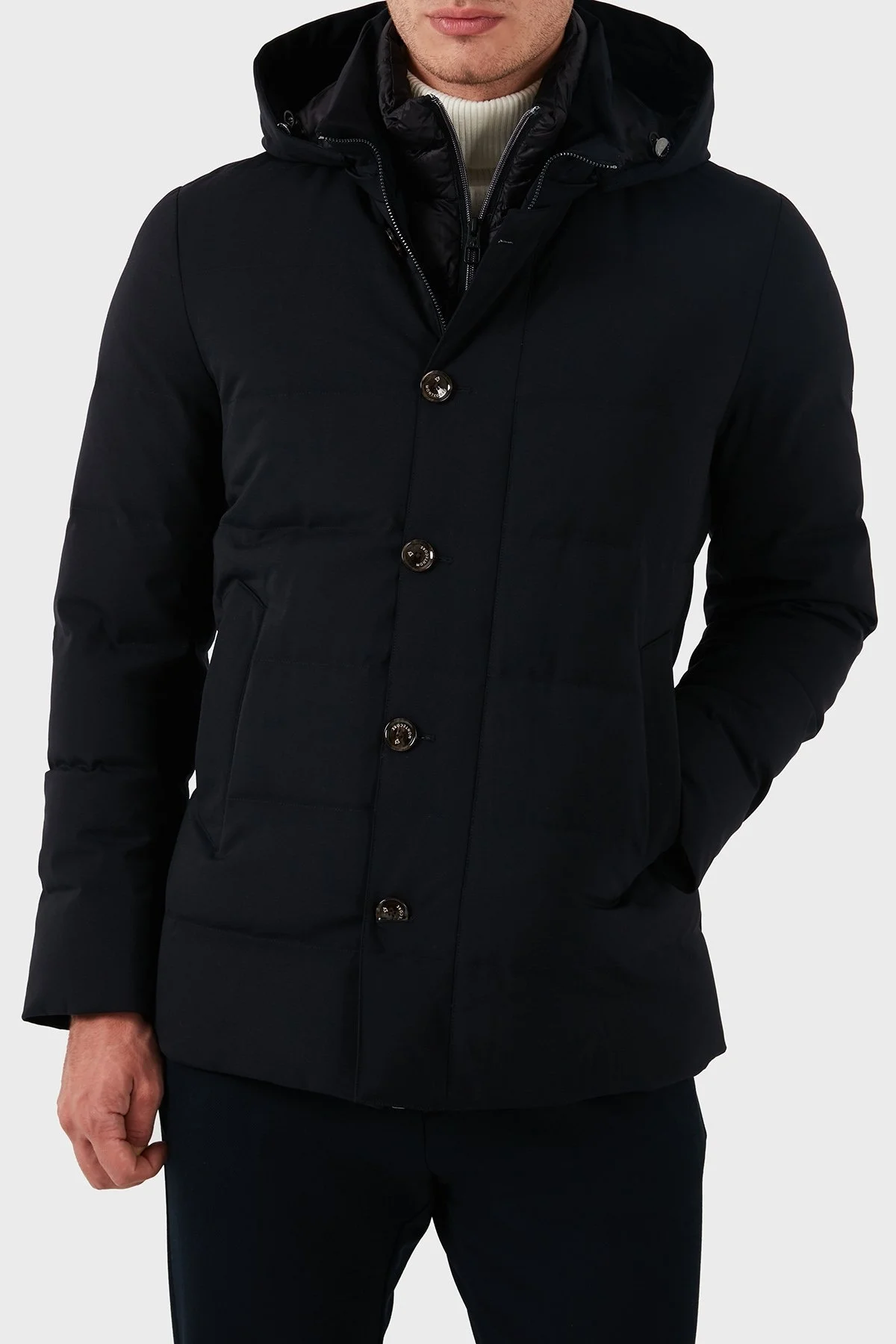 Montecore Regular Fit Astarlı Çıkarılabilir Kapüşonlu Su Geçirmez Erkek Mont F07MUCX581 185 89 LACİVERT - 4