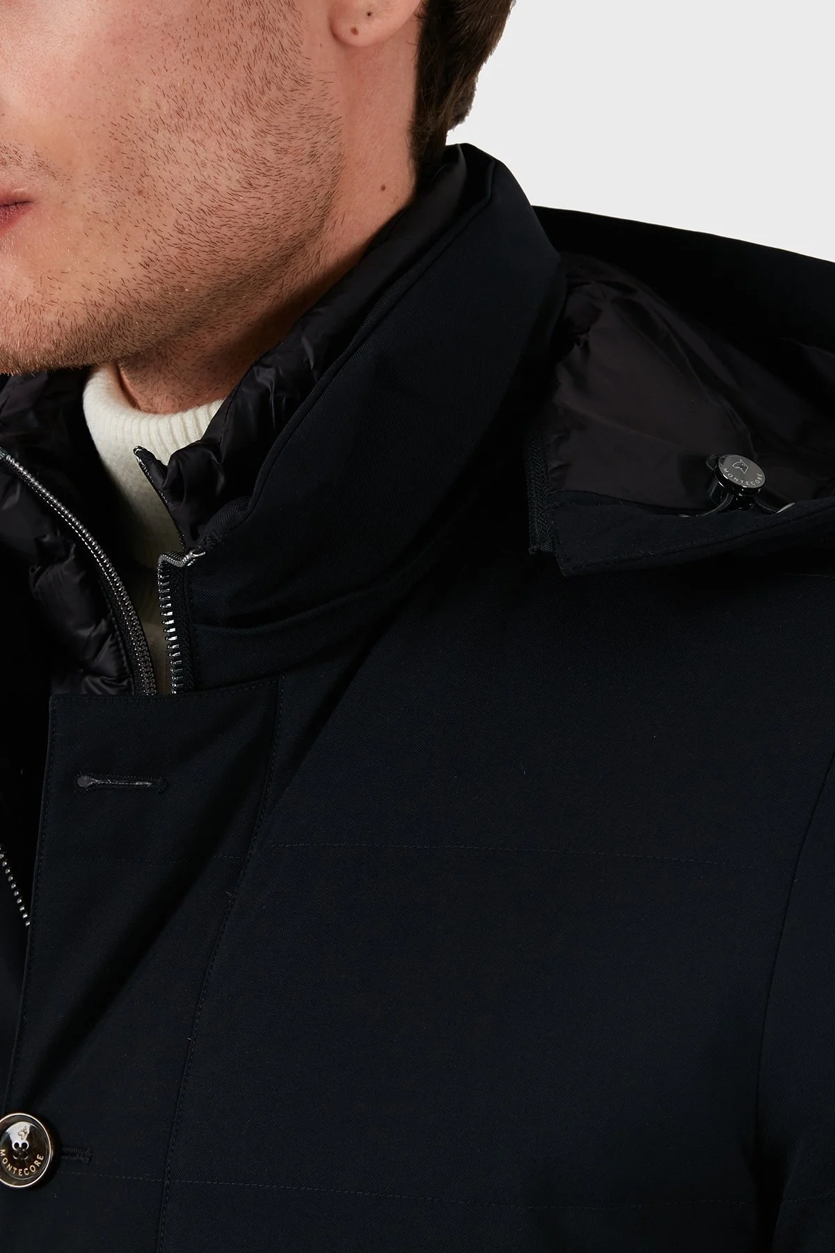 Montecore Regular Fit Astarlı Çıkarılabilir Kapüşonlu Su Geçirmez Erkek Mont F07MUCX581 185 89 LACİVERT - 7