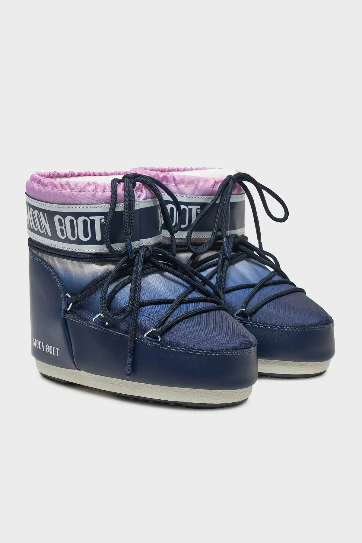 Moon Boot Logolu Bağcıklı Renk Bloklu Su İtici Bayan Kar Botu 80D1409530F 003 LACİVERT - 2