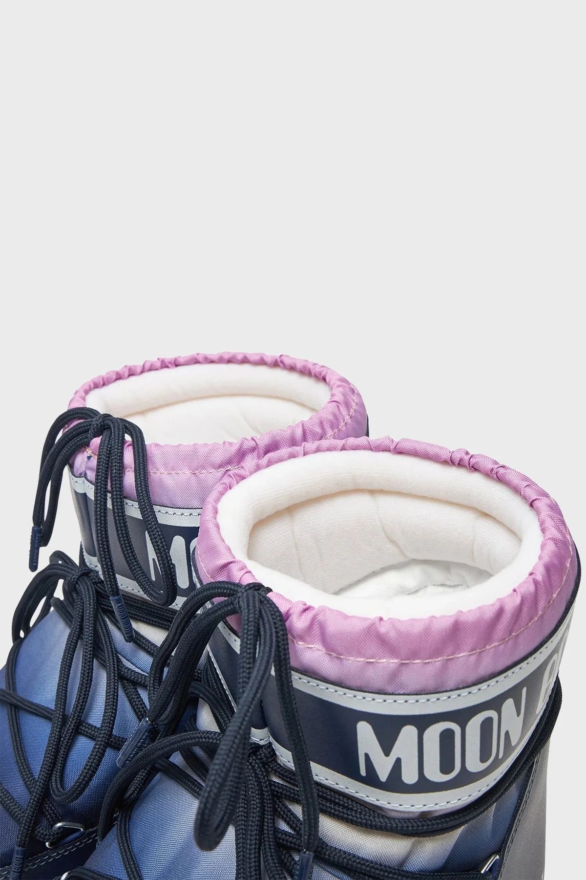 Moon Boot Logolu Bağcıklı Renk Bloklu Su İtici Bayan Kar Botu 80D1409530F 003 LACİVERT - 3
