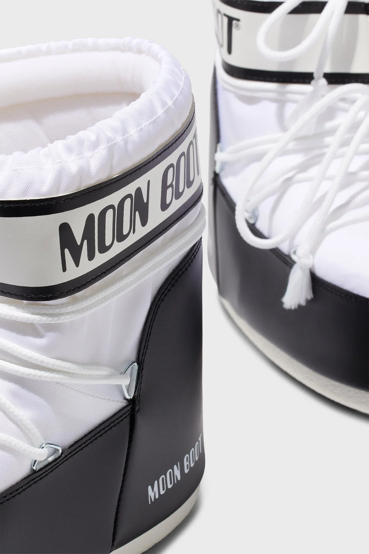 Moon Boot Logolu Bağcıklı Su İtici Kadın Kar Botu 80D1409340 A001 BEYAZ-SİYAH - 3