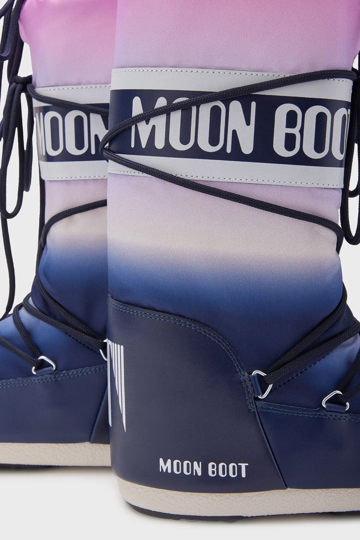 Moon Boot Logolu Bağcıklı Su İtici Renk Bloklu Kadın Kar Botu 80D1402920 F003 MAVİ-SİYAH - 4