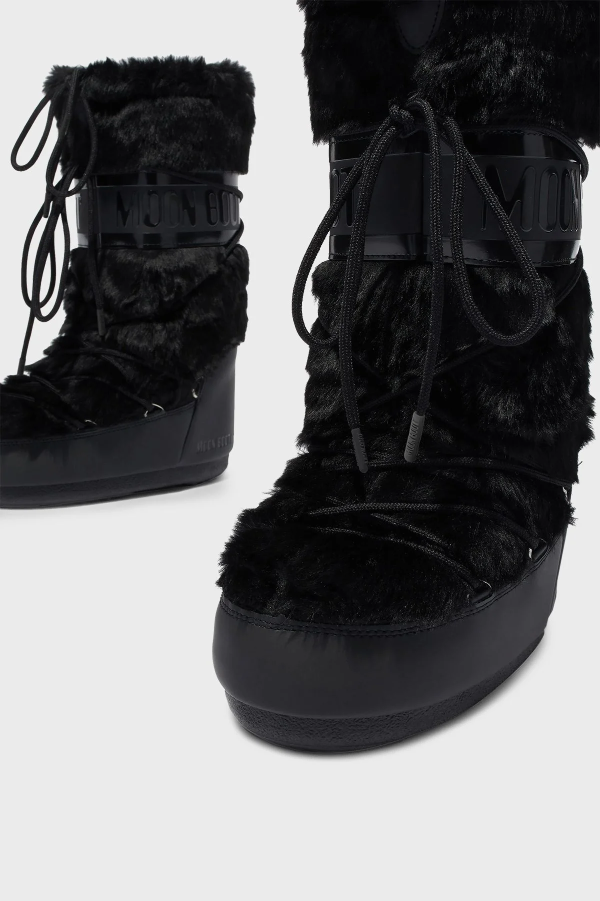 Moon Boot Logolu Bağcıklı Su İtici Yumuşak Tüylü Bayan Kar Botu 80D1408900 N001 SİYAH - 2