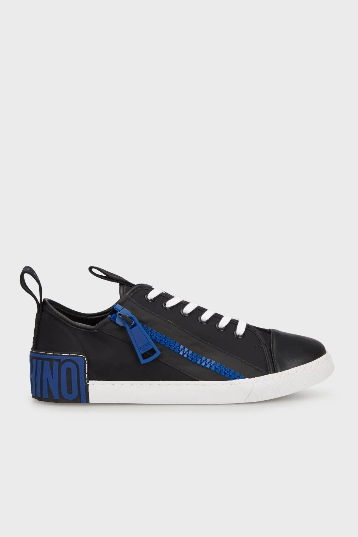 Moschino Hakiki Deri Sneaker Erkek Ayakkabı MB15462G1 GG3100A SİYAH - 1